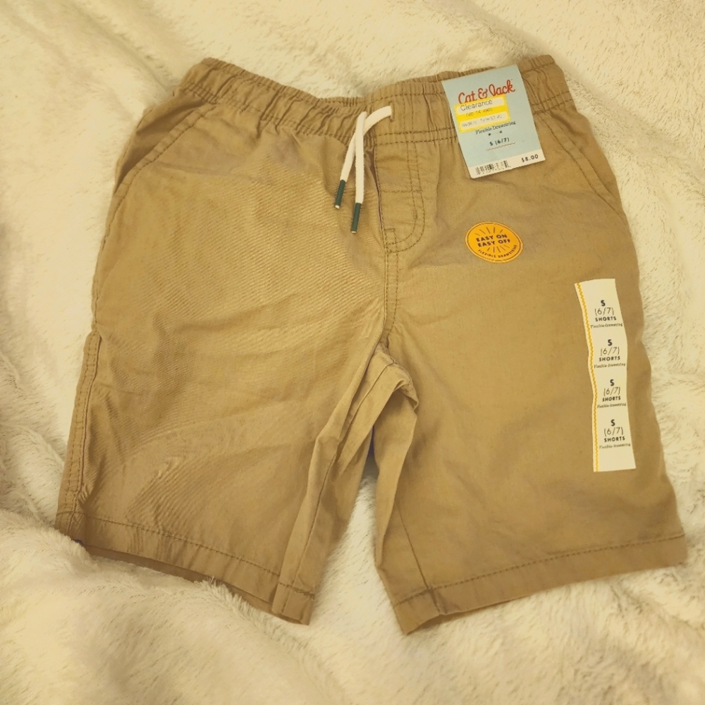 Nwt sz 6/7 khaki pull on drawstring waist shorts